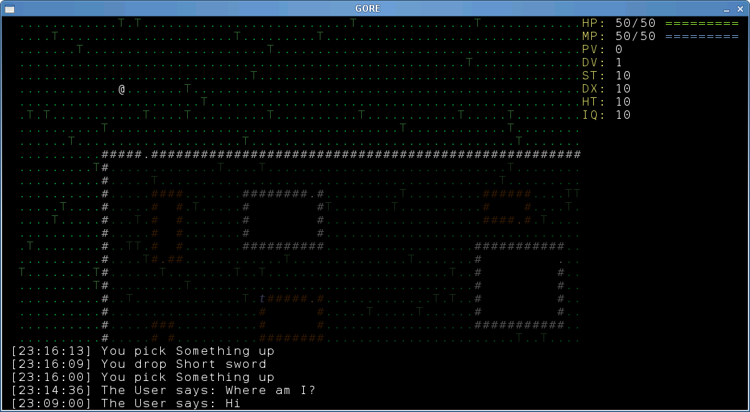 G.O.R.E. client 0.0.5 on FreeBSD, SDL frontend